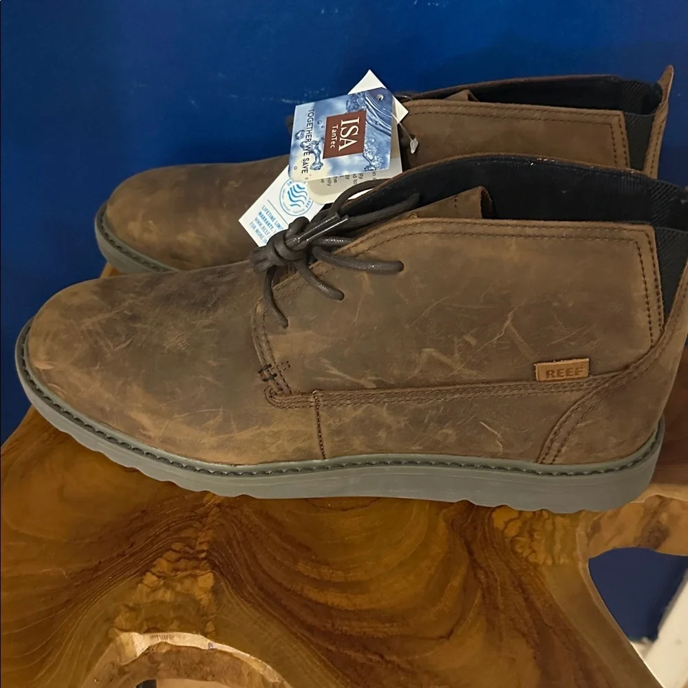 NWT Men's Reef Voyage Brown Leather Boot Size 12